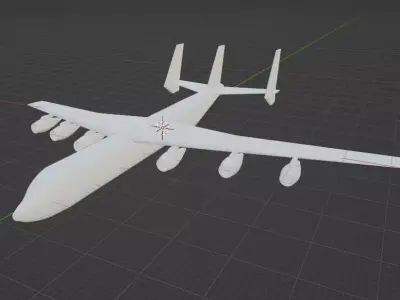 Fictional Tri-Tail Super Heavy Cargo Aircraft 3D model