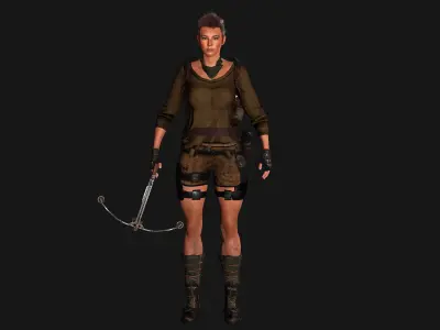 AAA 3D APOCALYPTIC FEMALE 03 - REALISTIC GAME READY CHARACTER Low-poly 3D model