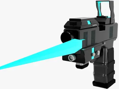Sci-Fi Styled Pistol Low-poly 3D model