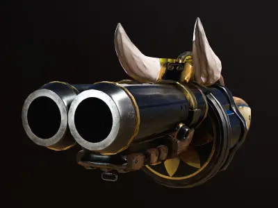 Stylized Grenade launcher Game-ready  Low-poly 3D model