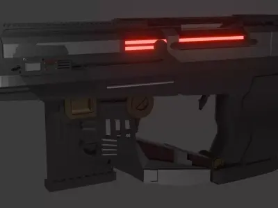 Sci-Fi Handgun Game Ready 3D Model Low-poly 3D model