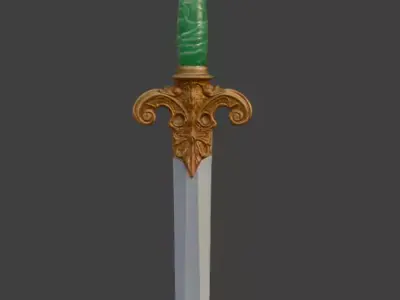 Jade Fantasy Dagger 3D model