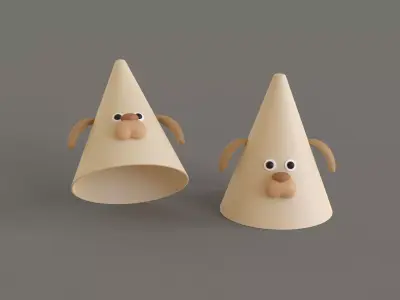 Funny Dog Birthday Hat  Low-poly 3D model