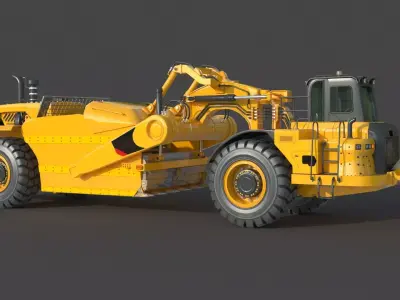 Wheel Tractor Scraper 637K 3D model