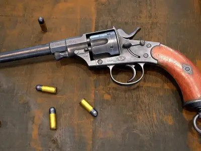  M1879 Reichsrevolver Low-poly 3D model