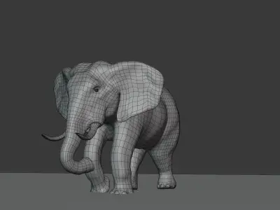 Elephant with tusks 3D model get