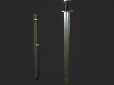 Viking Sword Low-poly 3D model