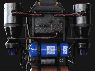 Jetpack spacecraft with cargo Low-poly 3D model
