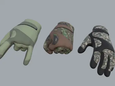Gloves 02 Low-poly 3D model