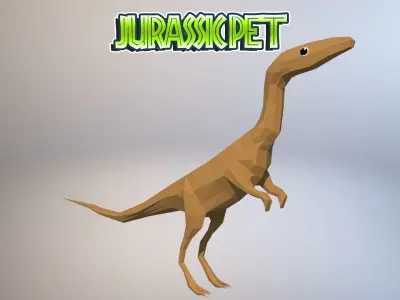 Coelophysis dinosaur Low-poly 3D model