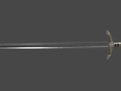 Langsax sword with Excalibur handle Low-poly 3D model