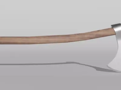 Francisca axe with wooden handle Low-poly 3D model