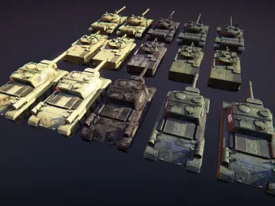 Tanks Pack Low-poly 3D model by arvart-lit
