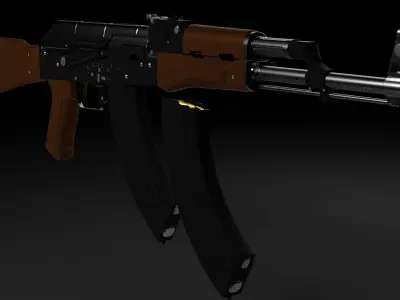 ak - 47 lowpoly and highpoly Free low-poly 3D model