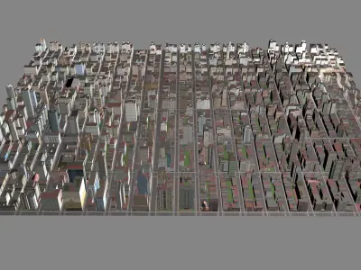 Buildings City building industrial park commercial housing 3D model V10