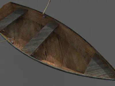 Wooden Boat Low-poly 3D model Low-poly 3D model purchase