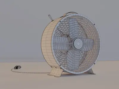 Ducted Industrial Desk Fan - high poly 3D model