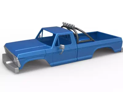 Shell of vintage Monster Truck V2 Scale 1 to 25 3D print model