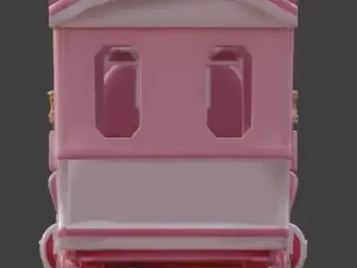 Stylized 3D Valentine  Train Model Low-poly 3D model