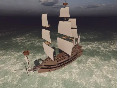 Galeon Ship-Galeon pirate ship-battle ship 3D model from CGTrader