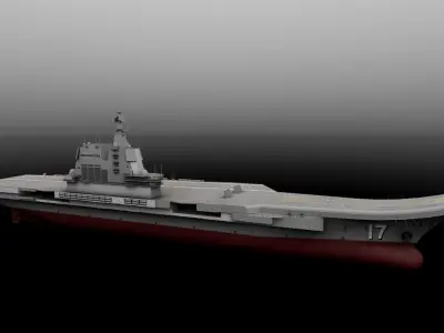 Chinese Aircraft Carrier CV-17 Shandong Low-poly 3D model