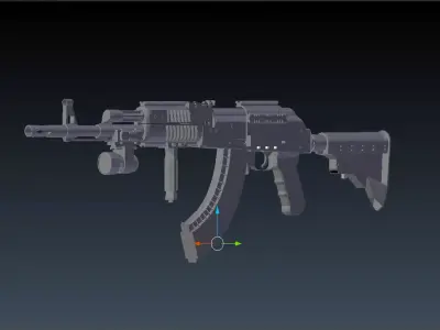 Tactical AK47 3D model purchase