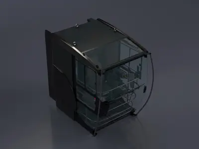 Tower Crane Cabin Black 3D model
