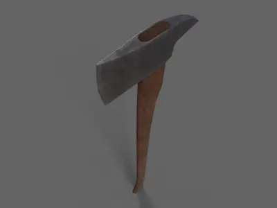 PBR Fire Axe V2d Low-poly 3D model