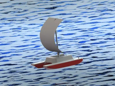 simple boat Free 3D model