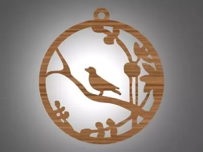 Wooden Key Fob Free 3D model