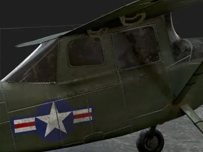 Piper PA-18 Super Cub aka Birddog Low-poly 3D model