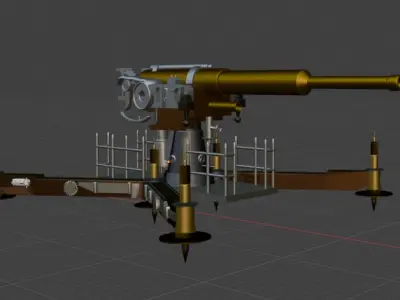 Cannon ww1 3D model