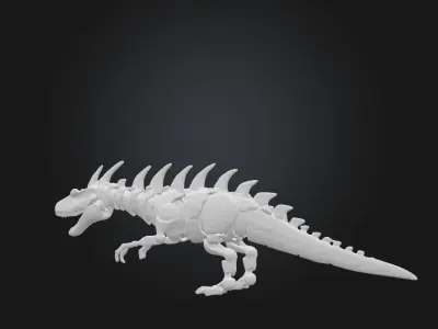 Futuristic Bio Mechanical Dinosaur Creature 3D Model Low-poly 3D model
