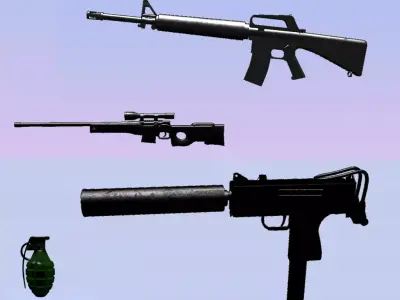 Military Weapons pack Free low-poly 3D model