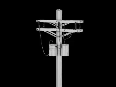 Utility Pylon Low-poly 3D model