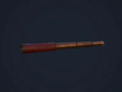 Spyglass cannon Low-poly 3D model