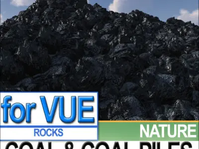Coal Rocks and Piles VUE EcoSystem 3D model