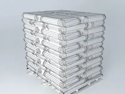Pallet 60 bags Free 3D model