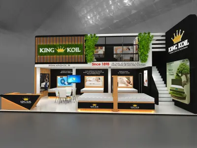 Mezzanine Exhibition Stand Two Side open 10Mtrx6Mtr 3D model