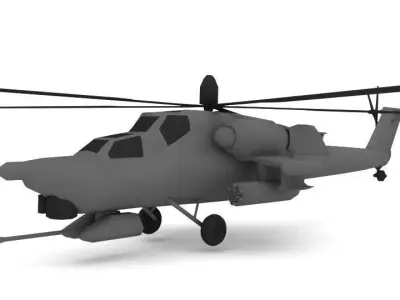 Military Russian Helicopter  Low-poly 3D model