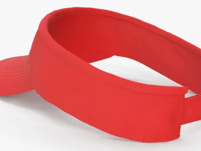 Unisex Sports Sun Visor Red 3D model