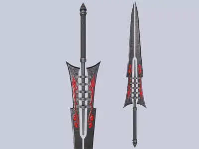 Demonic blade Low-poly 3D model