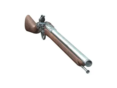 Steampunk Riffle Low-poly 3D model