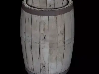Wooden Barrel  Free low-poly 3D model purchase