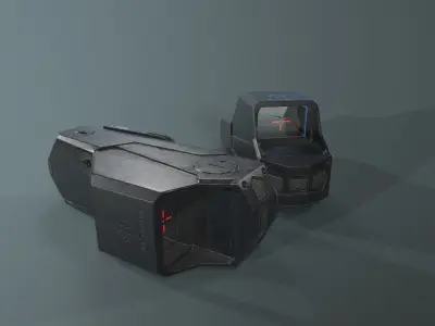 Hartman  MH-1 collimator holographic Weapon Sight Low-poly 3D model