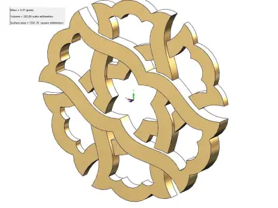 Arabian pattern pendants earrings or charms 3D print model