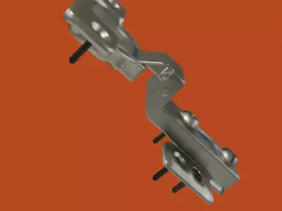 One way detachable interior hinge with screws 3D model