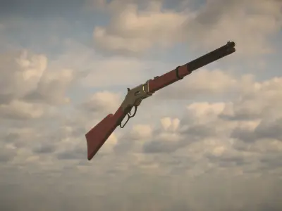 Western Winchester Low-poly 3D model
