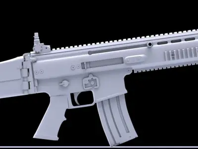 Scar L rifle on table Free low-poly 3D model