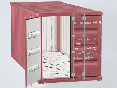 Container 20ft Red 3D model